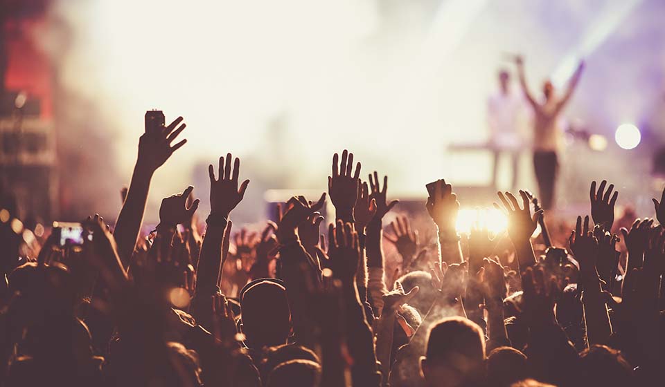 crowd of hands at concert