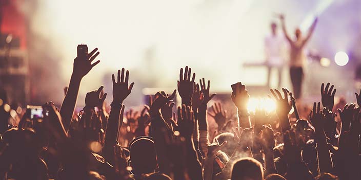 crowd of hands at concert