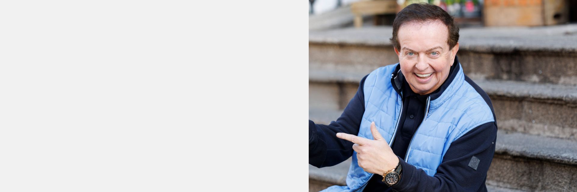 Marty Morrissey pointing happily