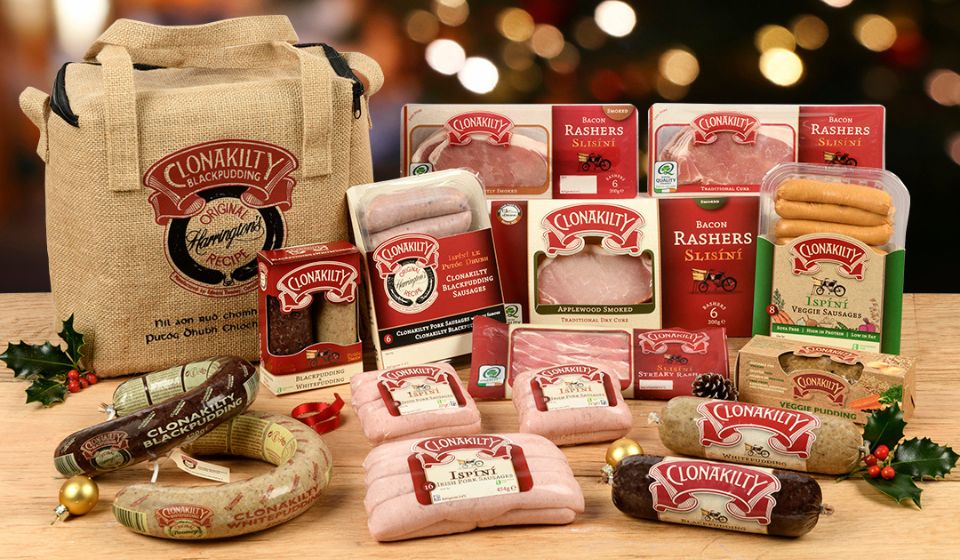 Giveaway hamper of a a selection of Clonakilty meat products