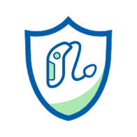 Graphic of a hearing aid inside of a shield showing it is protected