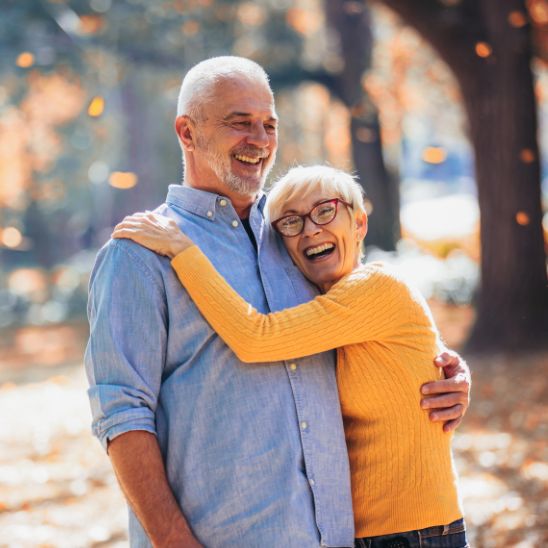 Happy couple enjoying outdoors together