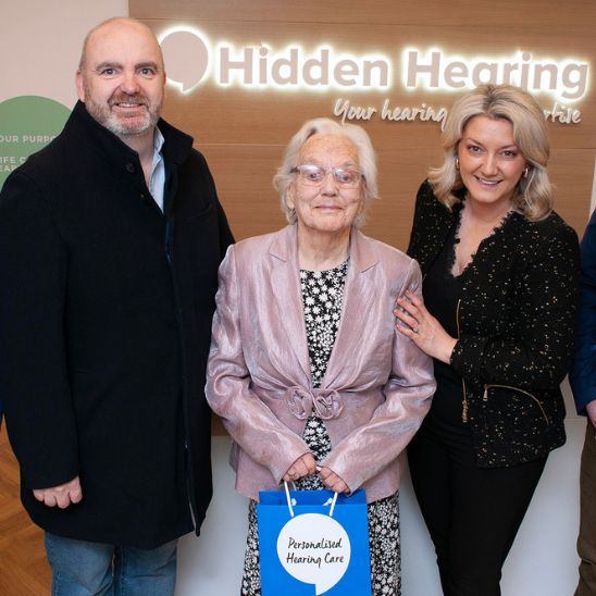 Gift Of Hearing Winner Peggy Hopkins with her audiologist