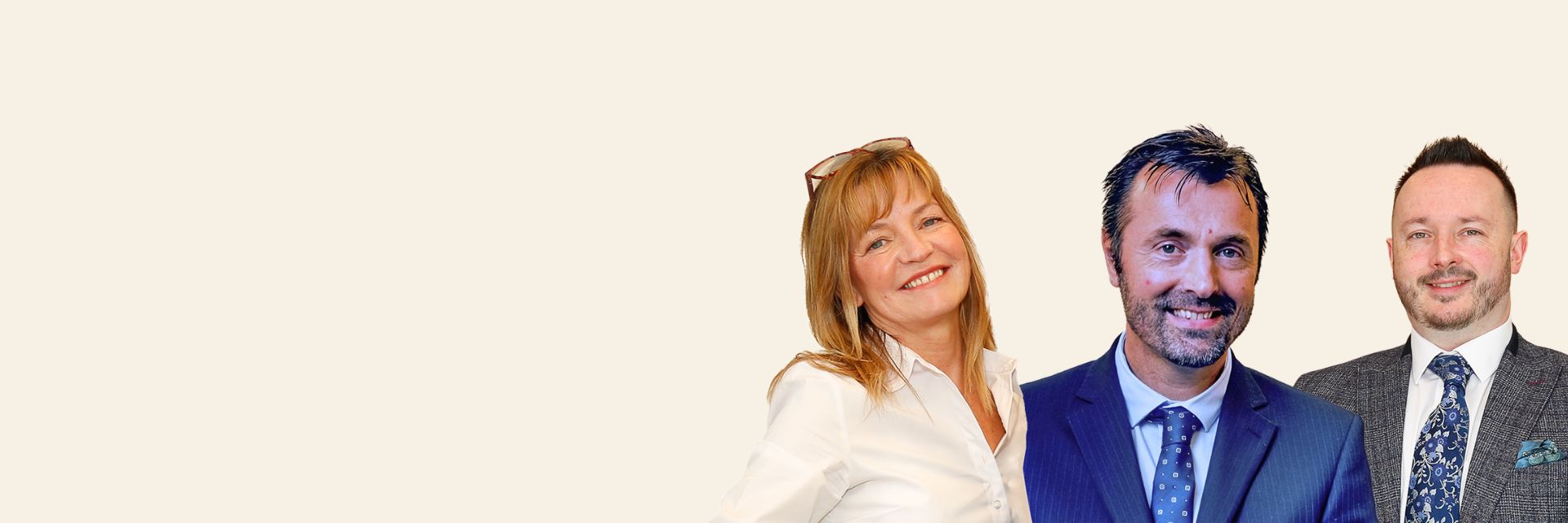 Three Hidden Hearing audiologists side-by-side smiling as a part of our Fitted isn't Finished campaign