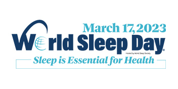 World Sleep Day 2023 logo with the text ’Sleep is Essential for Health.’