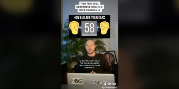 Determine Your Hearing Age with Hearing Test Displayed on Screen