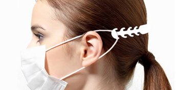 Hearing aid compatibility with mask straps using an extender.
