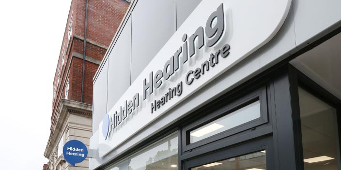 Hidden Hearing Hearing Centre in Southampton storefront signage
