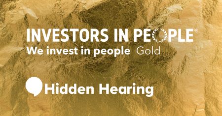 Investors in People Gold accreditation for Hidden Hearing showing commitment to investing in people.