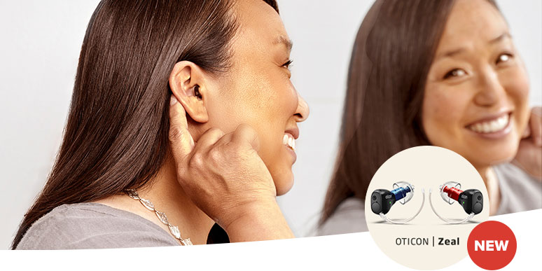 Oticon Zeal hearing aid designed for discreet and comfortable hearing support