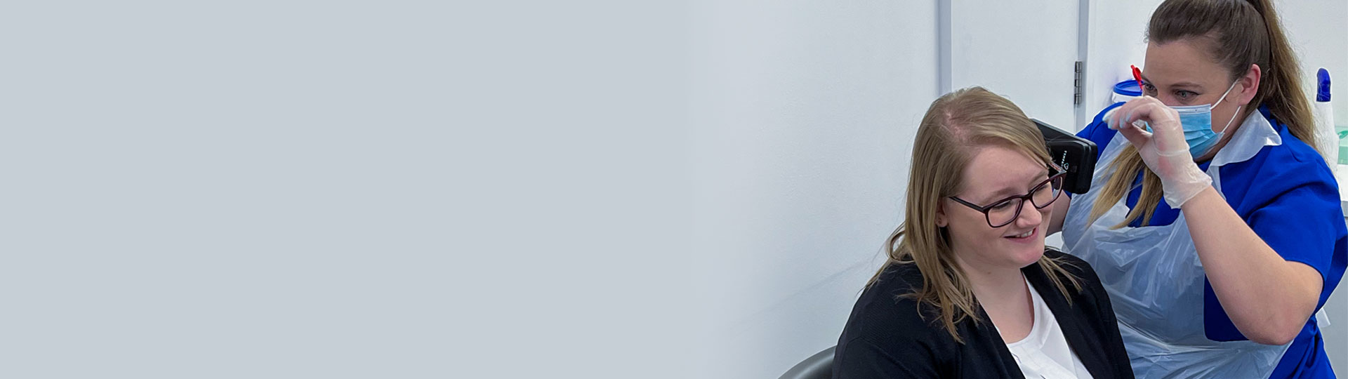 Earwax removal procedure using microsuction technique.