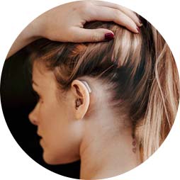 Katie Lee wearing a discreet hearing aid