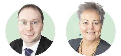 Hidden Hearing Dumfries hearing aid dispenser Ryan Eley and branch coordinator Donna Miller