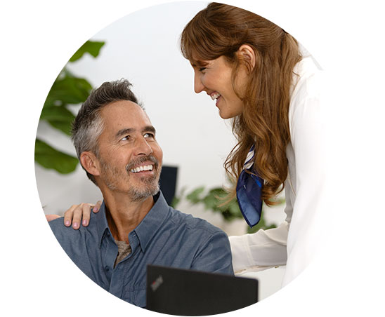 Man receiving professional hearing care consultation from a Hidden Hearing audiologist
