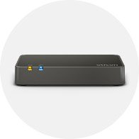 Telefonadapter med minimalistisk design og indikatorlys.