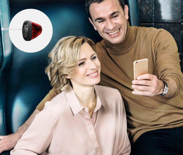Image shows person wearing Bernafon Zerena hearing aids