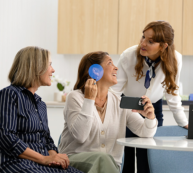 Image showing a woman getting a hearing test