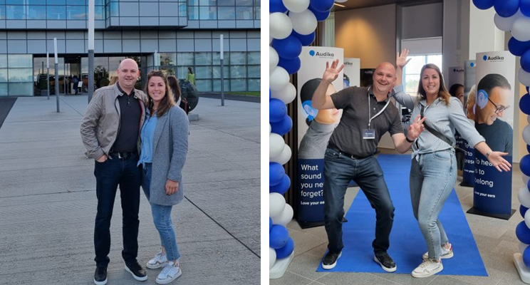 Evelien en Erik bij Audika-evenementen
