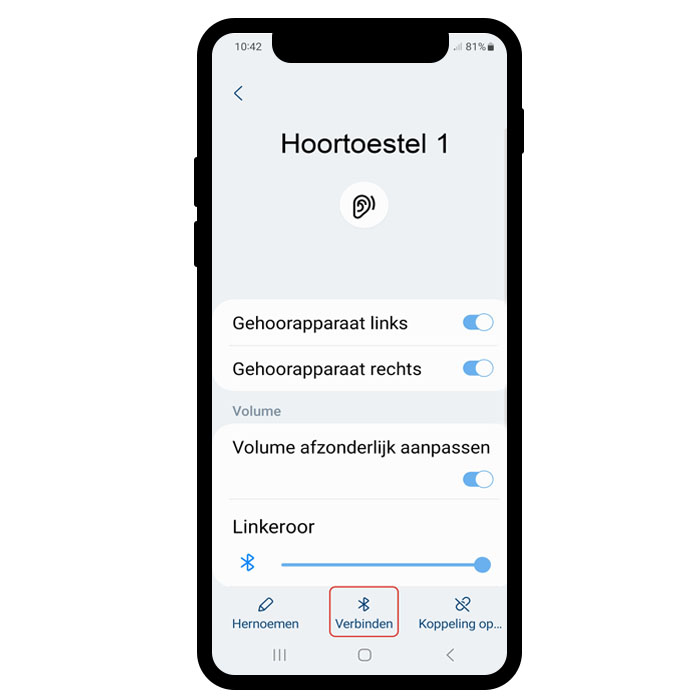 Hoortoestel koppelen aan Android telefoon van Samsung