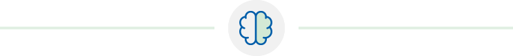Icône de cerveau stylisé bleu et vert, représentant la santé cognitive.