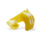 Inserti auricolari Hörluchs Aqua Sport in silicone giallo per protezione uditiva durante il nuoto.